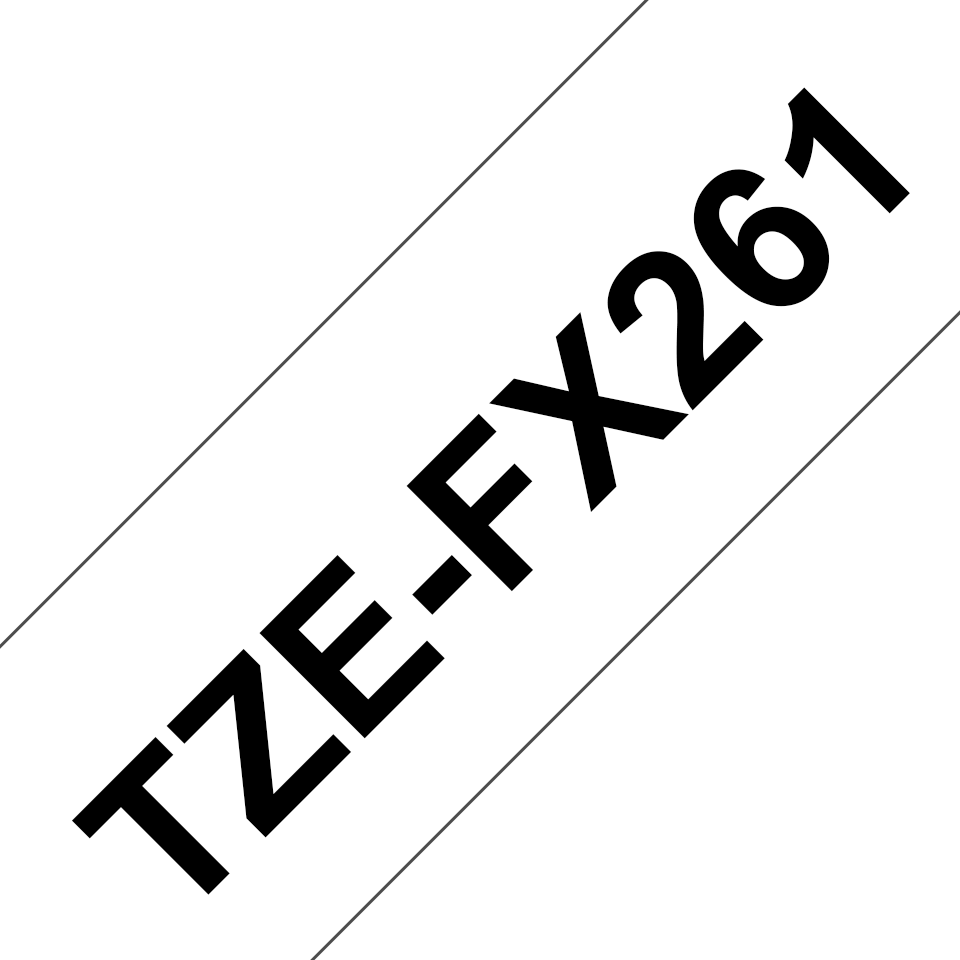 Genuine Brother TZe-FX261 Labelling Tape Cassette – Black on White, 36mm wide
